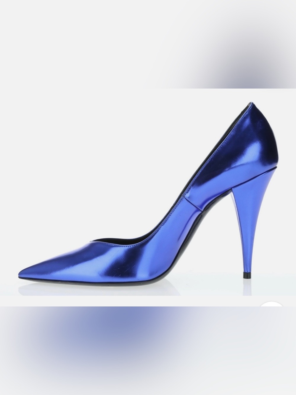 Yves Saint Laurent Metallic Blue Pointed-Toe Stiletto Heel
